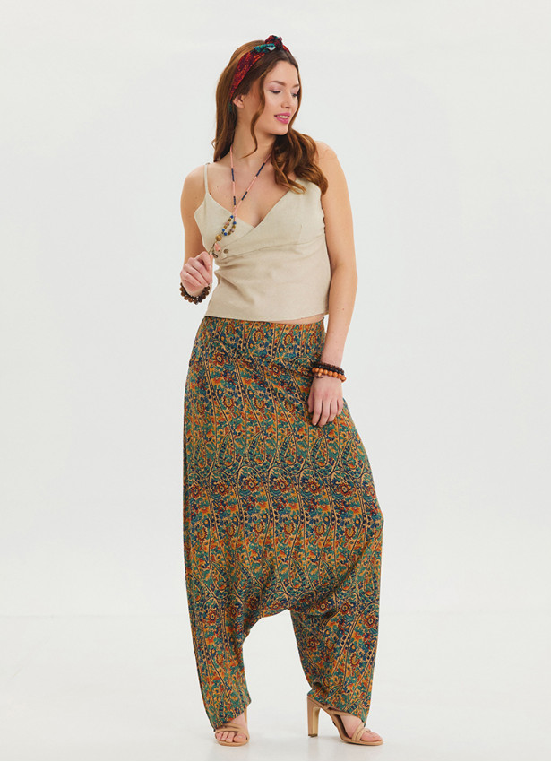 Petrol Ethnic Shalwar with Pocket Detail and Laced Legs 4476